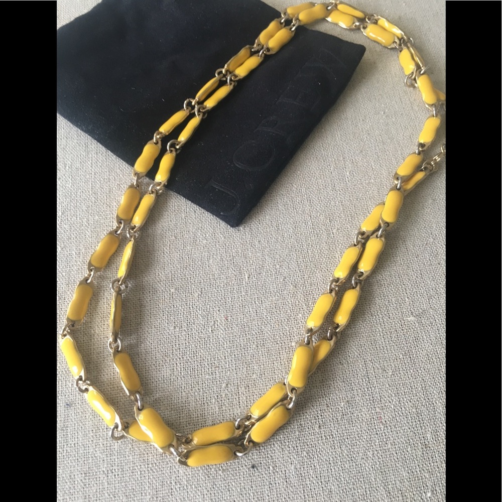 Long JCrew Yellow Enamel and Gold Necklace